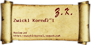 Zwickl Kornél névjegykártya
