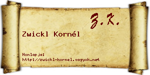 Zwickl Kornél névjegykártya
