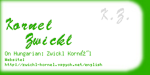 kornel zwickl business card